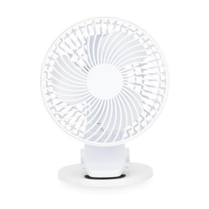 Ricaricabile tavolo ventilatore con clip VIENTO 6W/5V 2000 mAh bianco