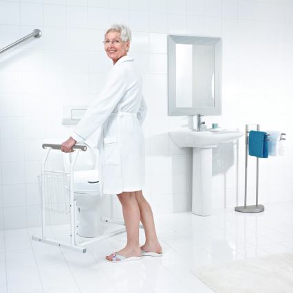 Ridder - Poignées d'appui mobiles pour WC 66x71,5 cm blanches