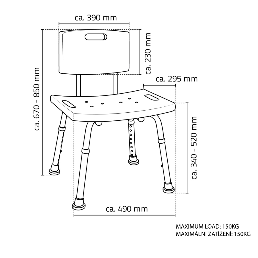 Ridder - Sedia con schienale 49x85 bianca