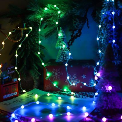 Rideau de Noël RVB à intensité variable WIZARD 400xLED/USB 2x2m + télécommande