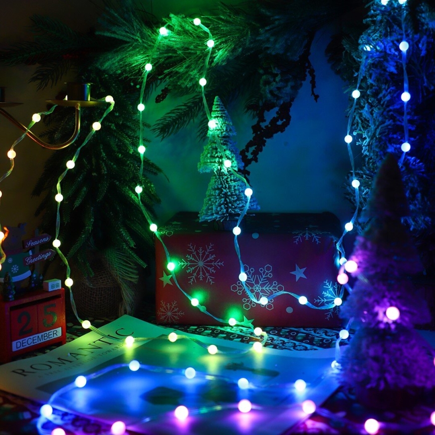 Rideau de Noël RVB à intensité variable WIZARD 400xLED/USB 2x2m + télécommande