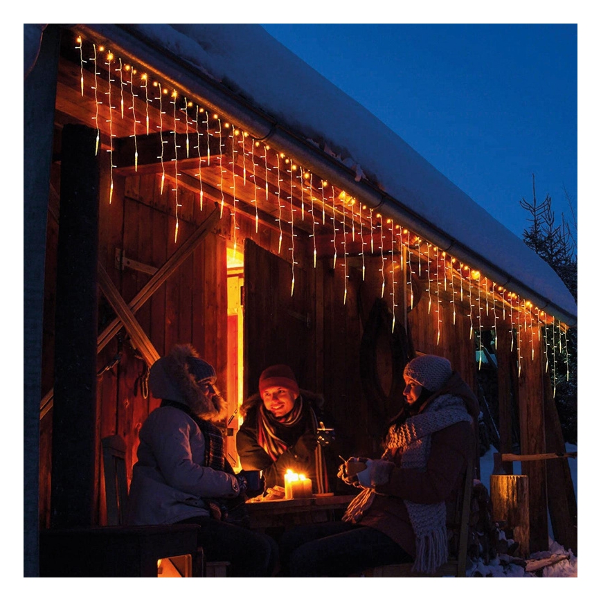 Rideau lumineux LED de Noël pour extérieur, 180 LED, 3,5 x 0,7 m, IP44, blanc chaud