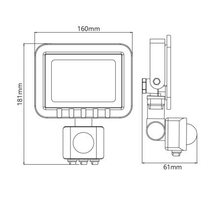 Riflettore LED con sensore LED/30W/230V IP65