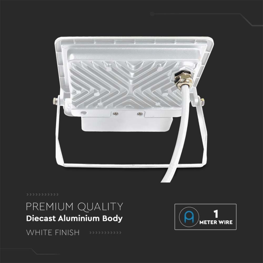 Riflettore LED con sensore LED/50W/230V 4000K IP65 bianco
