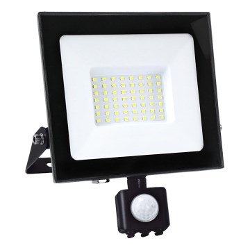 Riflettore LED con sensore LED/50W/230V 6500K IP44 nero