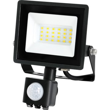 Riflettore LED con sensore MHC LED/20W/230V IP44 6500K nero
