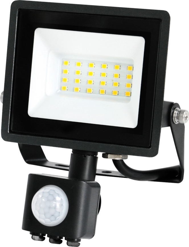 Riflettore LED con sensore MHC LED/20W/230V IP44 6500K nero