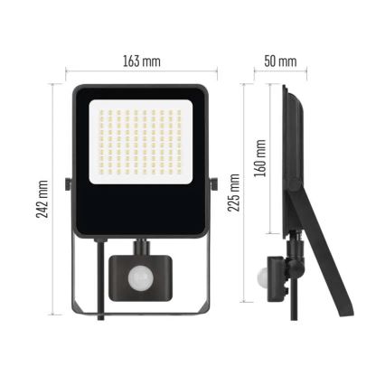 Riflettore LED con sensore VISIO LED/50W/230V 4000K IP65