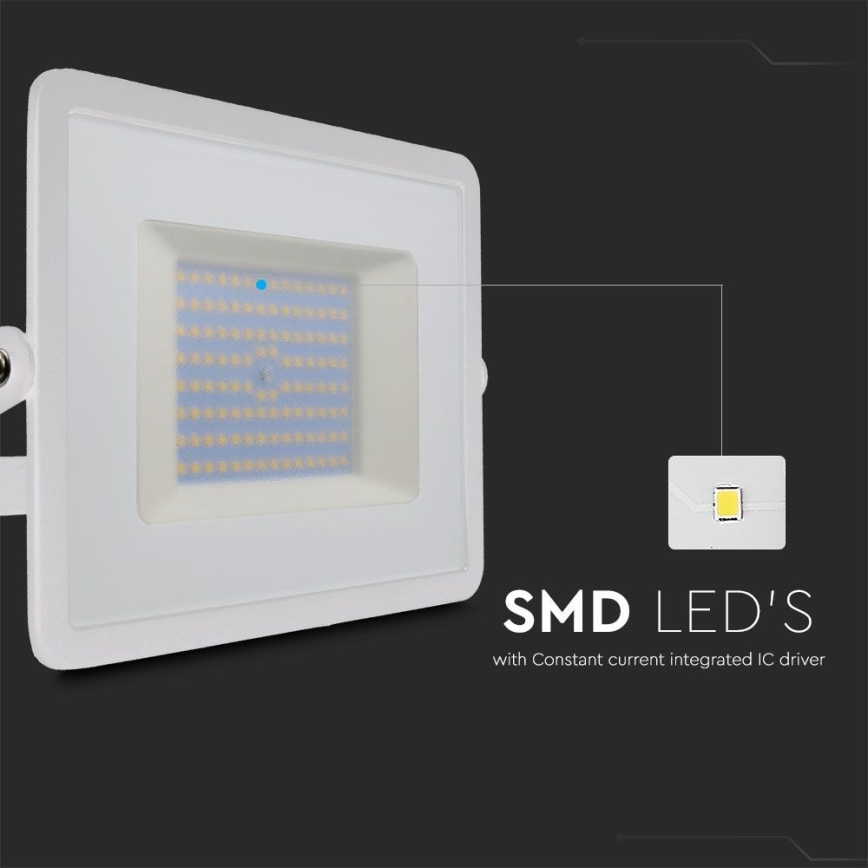 Riflettore LED LED/100W/230V 6500K IP65 bianco