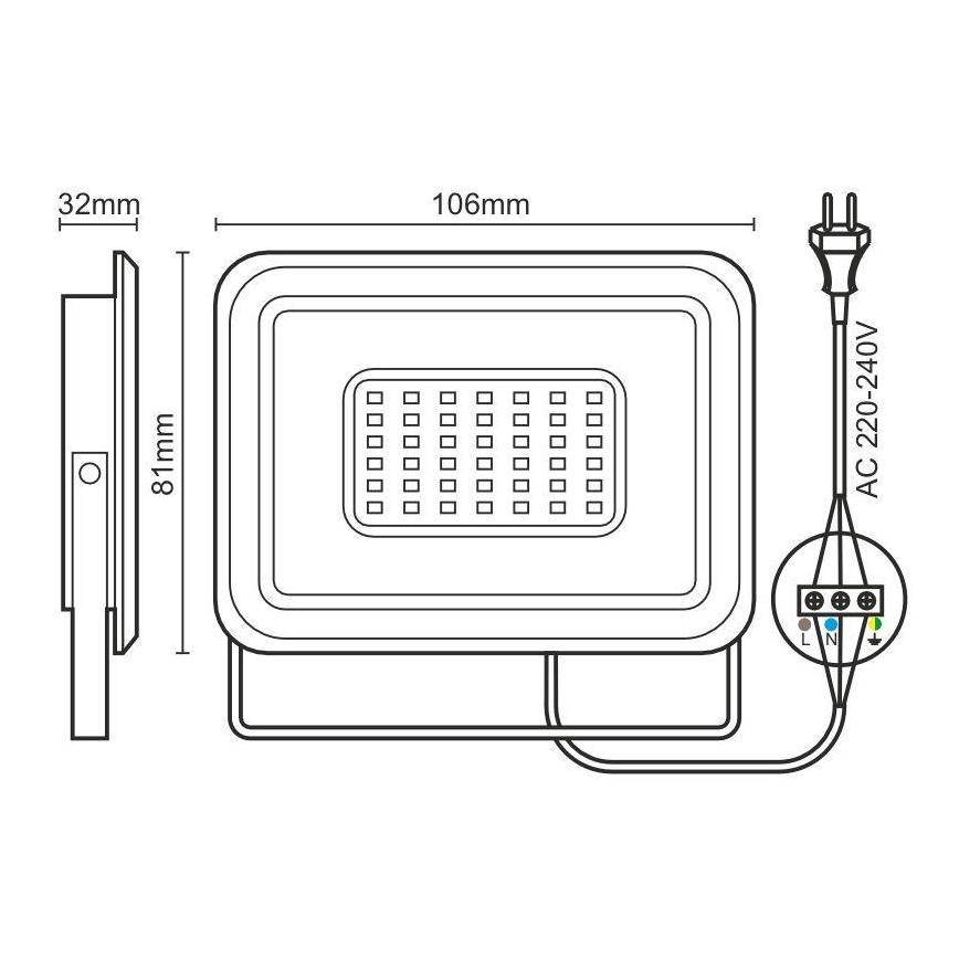 Riflettore LED LED/10W/230V 4000K IP65