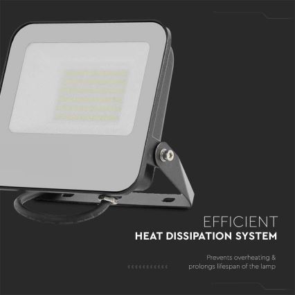 Riflettore LED LED/50W/230V 4000K IP65 nero