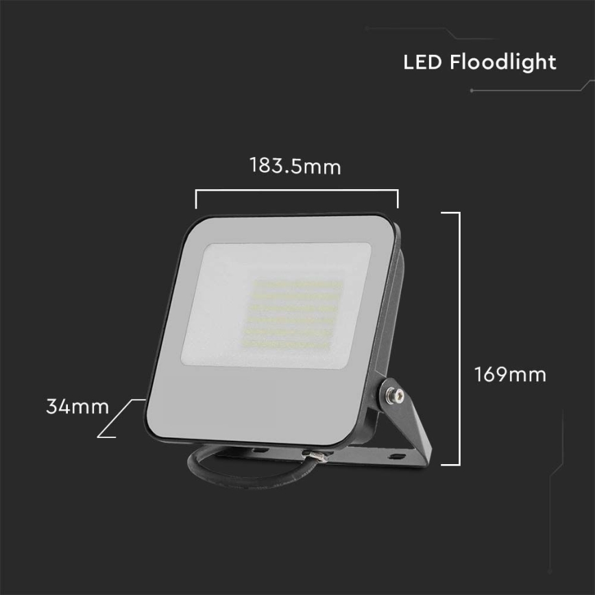 Riflettore LED LED/50W/230V 4000K IP65 nero