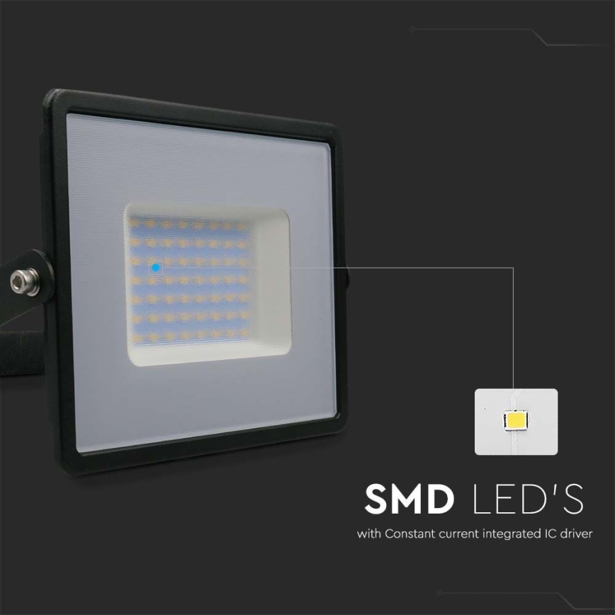 Riflettore LED LED/50W/230V 6500K IP65 nero