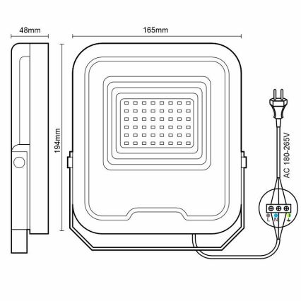 Riflettore LED PROFI LED/30W/180-265V 5000K IP65