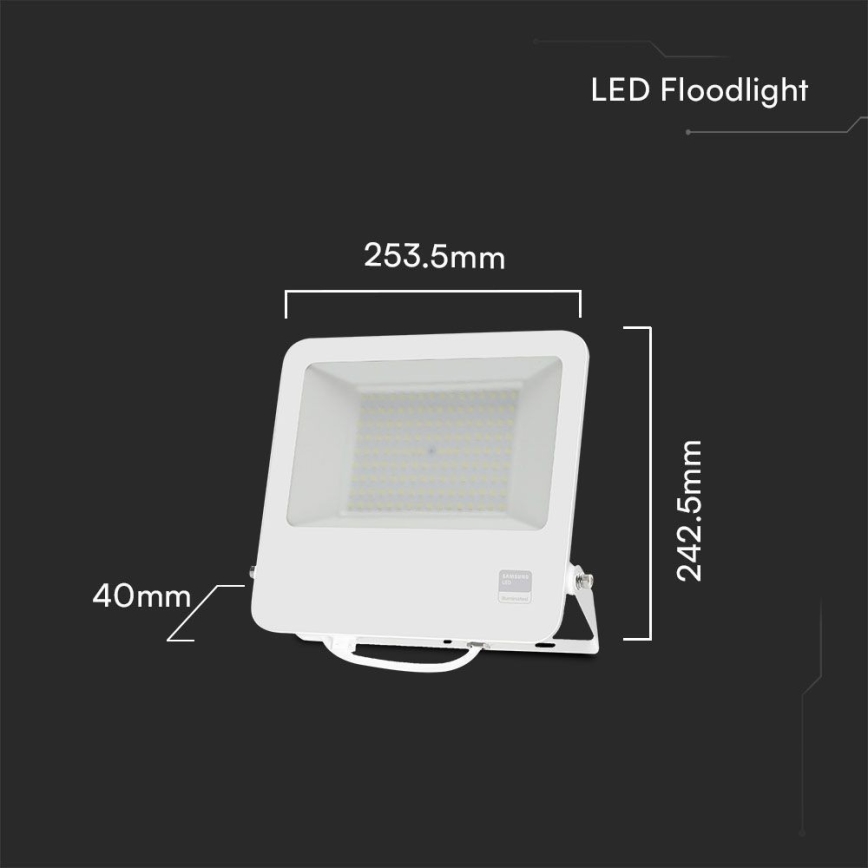 Riflettore LED SAMSUNG CHIP LED/100W/230V 6400K IP65 bianco