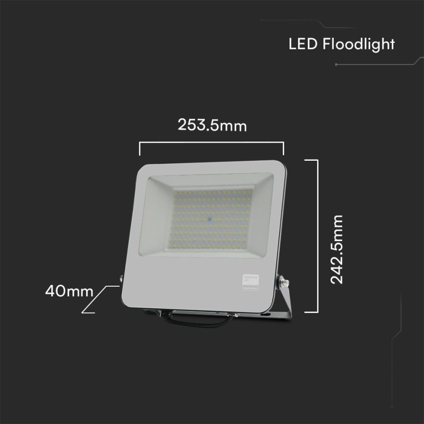 Riflettore LED SAMSUNG CHIP LED/100W/230V 6400K IP65 nero