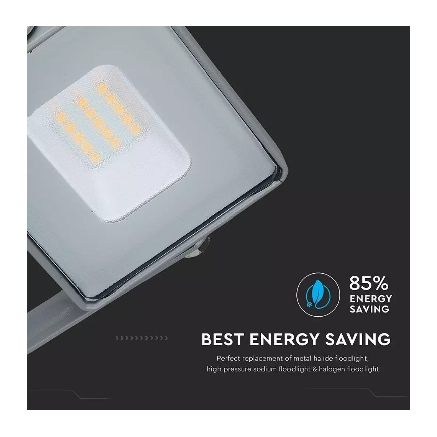 Riflettore LED  SAMSUNG CHIP LED/10W/230V IP65 4000K grigio