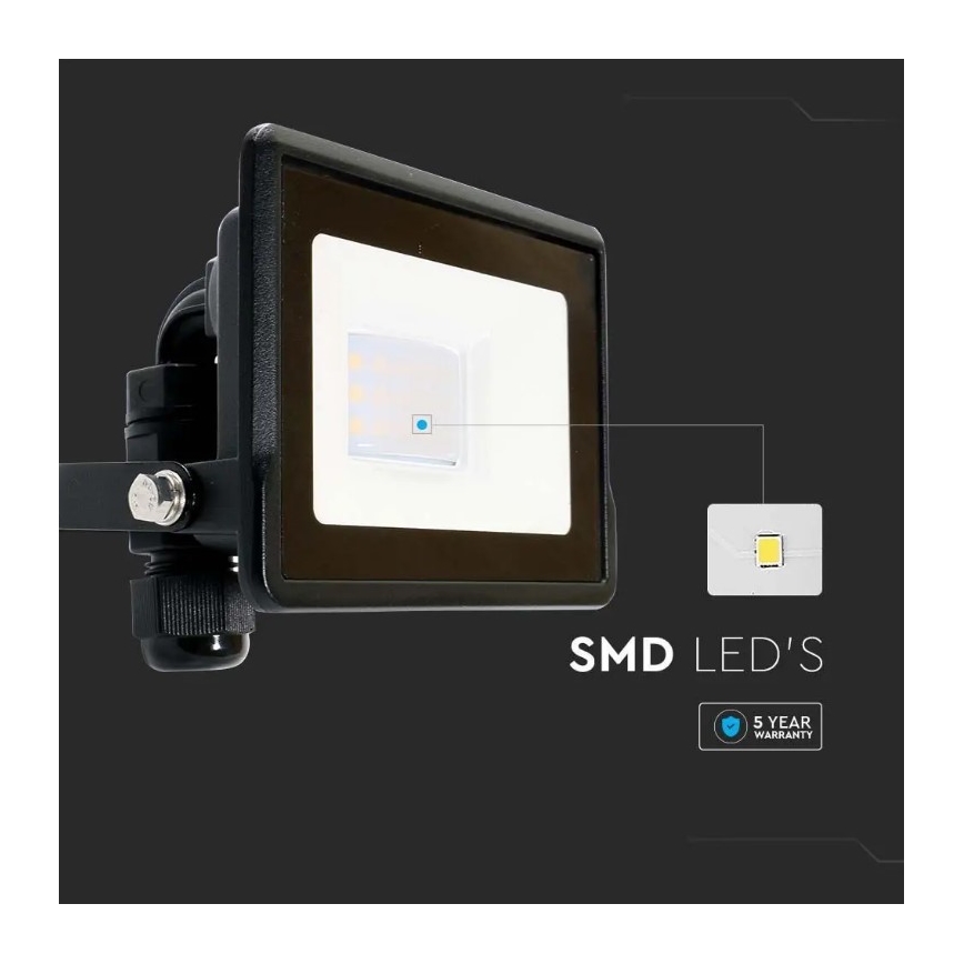 Riflettore LED SAMSUNG CHIP LED/10W/230V IP65 6500K nero