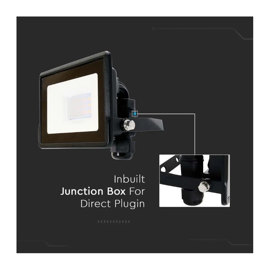 Riflettore LED SAMSUNG CHIP LED/10W/230V IP65 6500K nero
