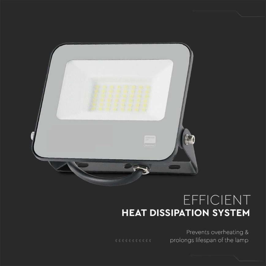 Riflettore LED SAMSUNG CHIP LED/30W/230V 4000K IP65 nero