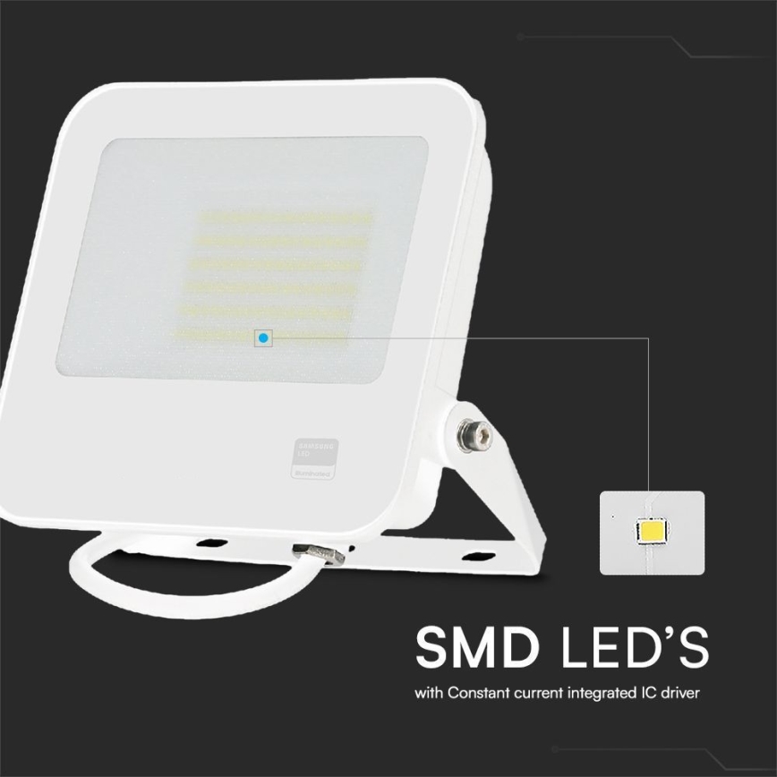 Riflettore LED SAMSUNG CHIP LED/50W/230V 4000K IP65 bianco