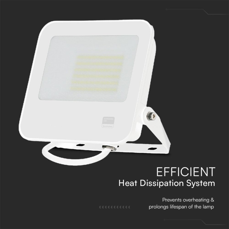 Riflettore LED SAMSUNG CHIP LED/50W/230V 4000K IP65 bianco