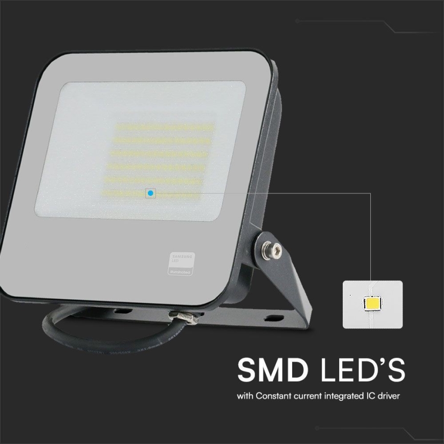Riflettore LED SAMSUNG CHIP LED/50W/230V 4000K IP65 nero