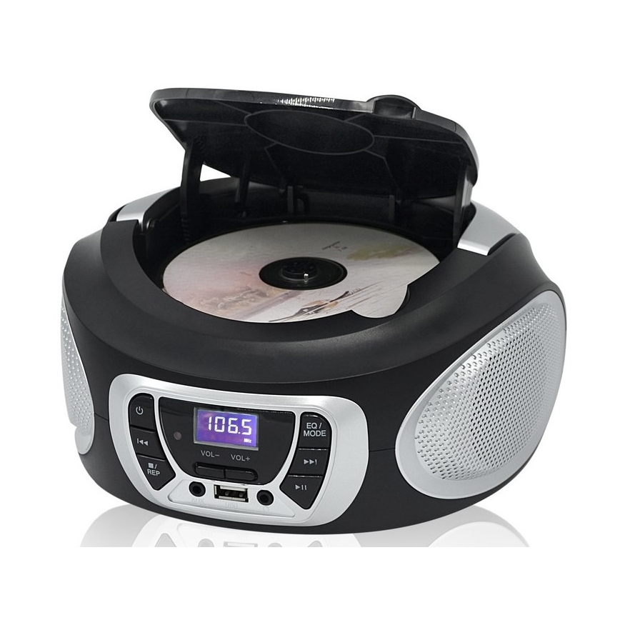 Roadstar CDR-365U/SL - Radio con FM/PLL e USB 32W/230V/4xLR14 nero/argento