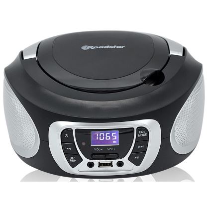 Roadstar CDR-365U/SL - Radio con FM/PLL e USB 32W/230V/4xLR14 nero/argento