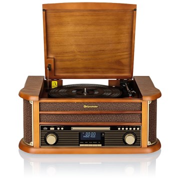 Roadstar HIF-1993D+BT- Hi-Fi con DAB/DAB+, giradischi, lettore CD e registratore a cassette 80W/230V + telecomando