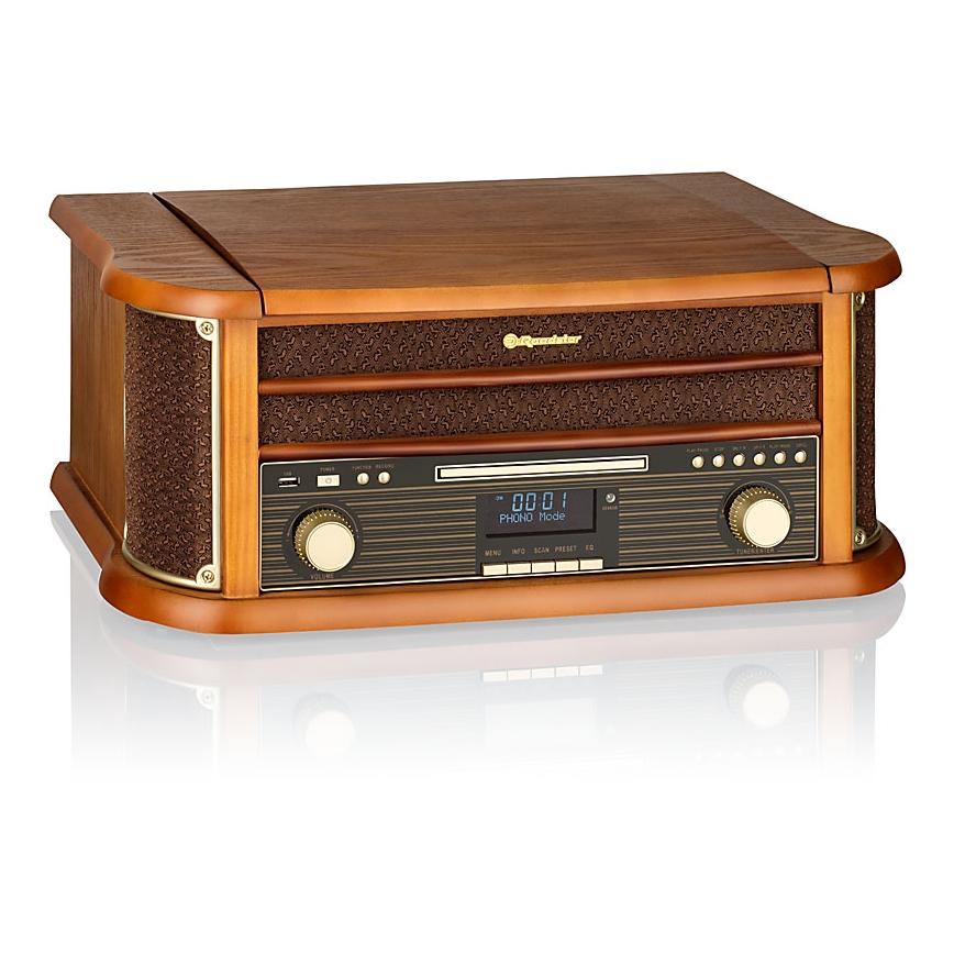 Roadstar HIF-1993D+BT- Hi-Fi mit DAB/DAB+, Plattenspieler, CD-Player und Kassettendeck 80W/230V + Fernbedienung