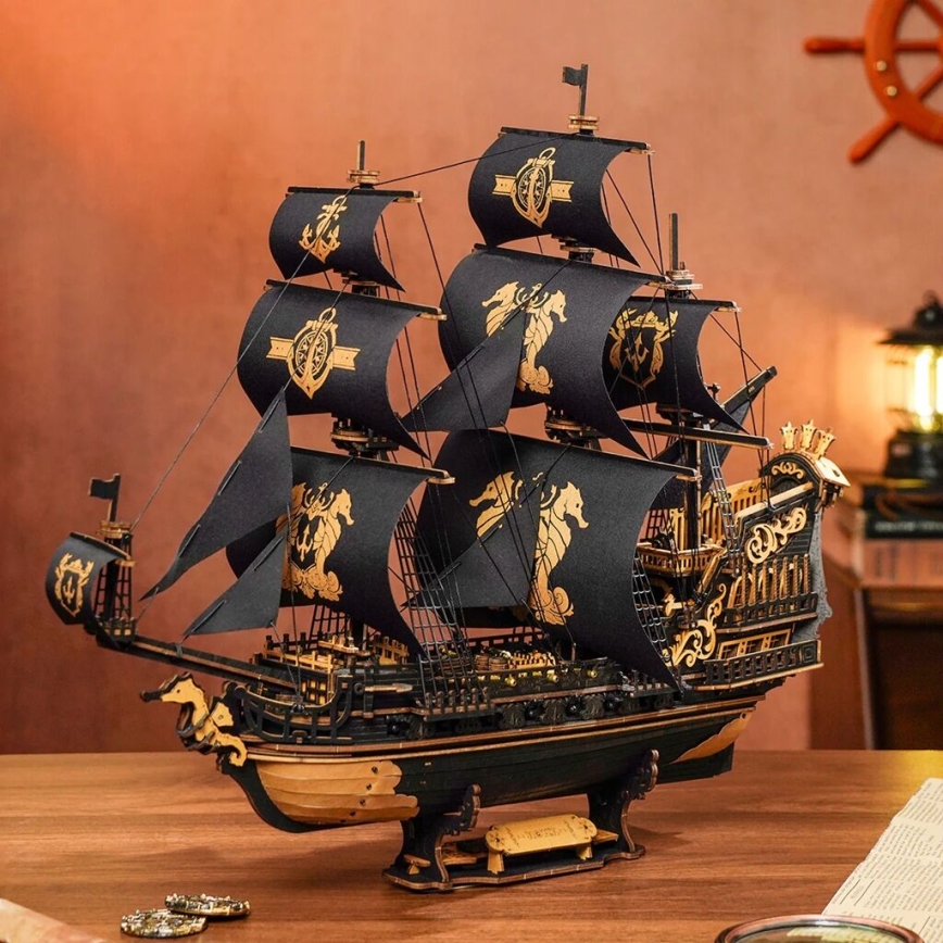 RoboTime - 3D mechanischer Bausatz Segelboot Seepferdchen