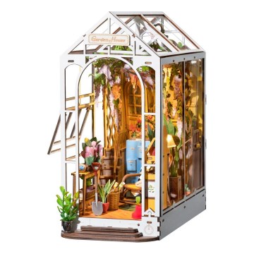 RoboTime - LED-Buchstütze Gartenhaus 3D puzzle 2xAAA
