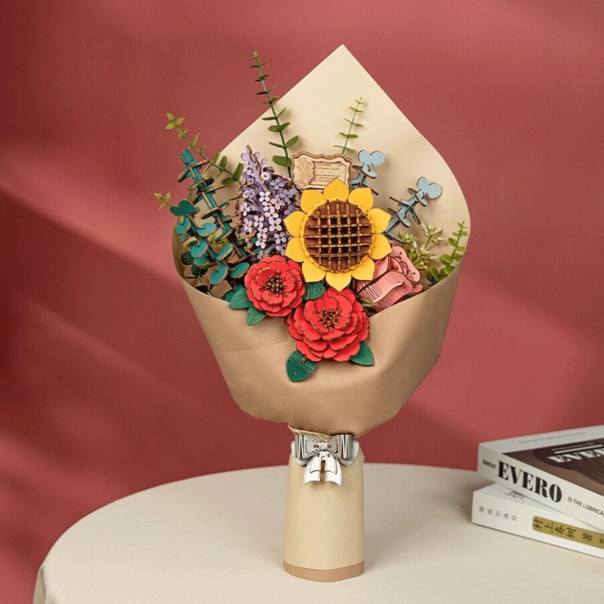 RoboTime - Puzzle in legno 3D Bouquet