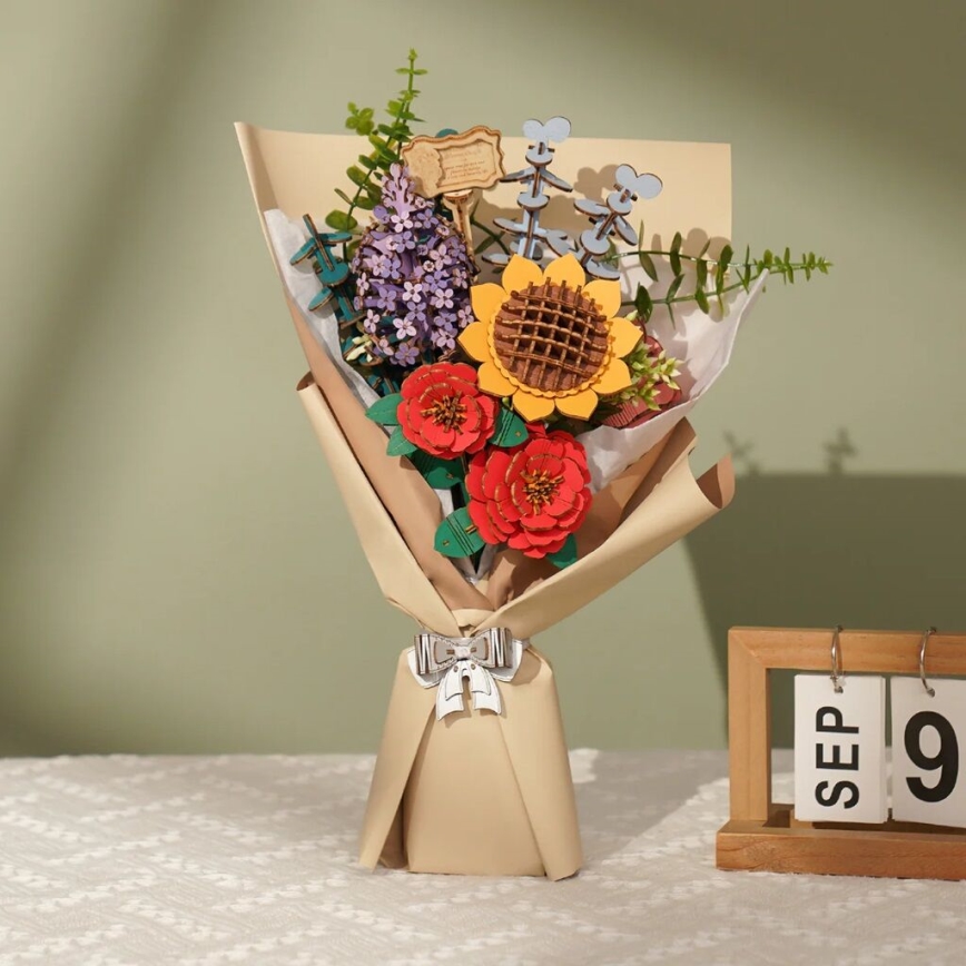 RoboTime - Puzzle in legno 3D Bouquet