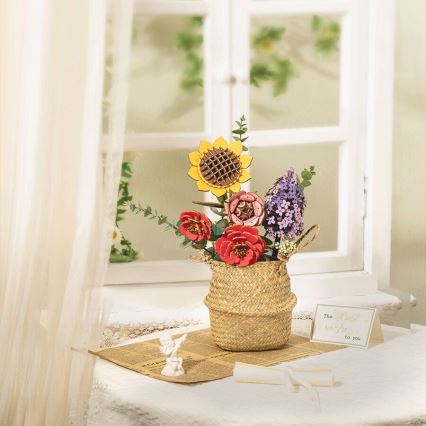 RoboTime - Puzzle in legno 3D Bouquet