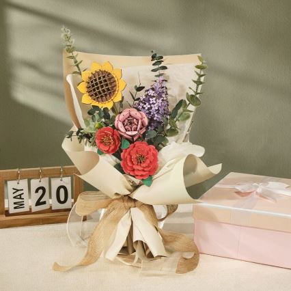 RoboTime - Puzzle in legno 3D Bouquet
