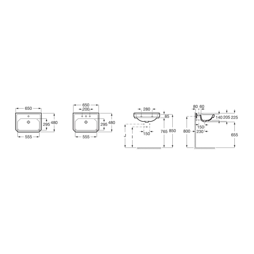 Roca A3270A1000 - Lavabo sospeso CARMEN 65x48 cm ceramica/bianco