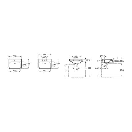 Roca A3270A1000 - Lavabo sospeso CARMEN 65x48 cm ceramiche/bianco