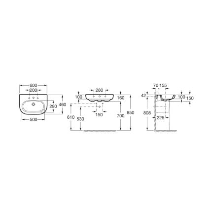 Roca A327242000 - Lavabo suspendu MERIDIAN 60x46 cm céramique/blanc
