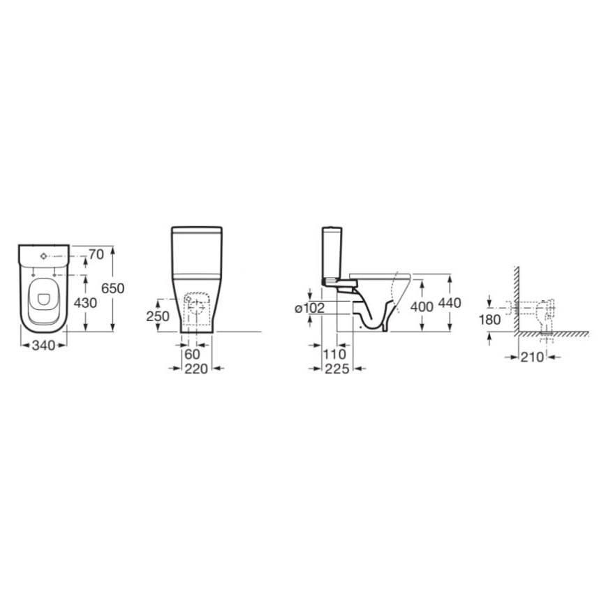 Roca A342477000 - Cuvette WC GAP céramique/blanche