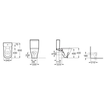 Roca A342477000 - Vaso WC GAP in ceramica/bianco