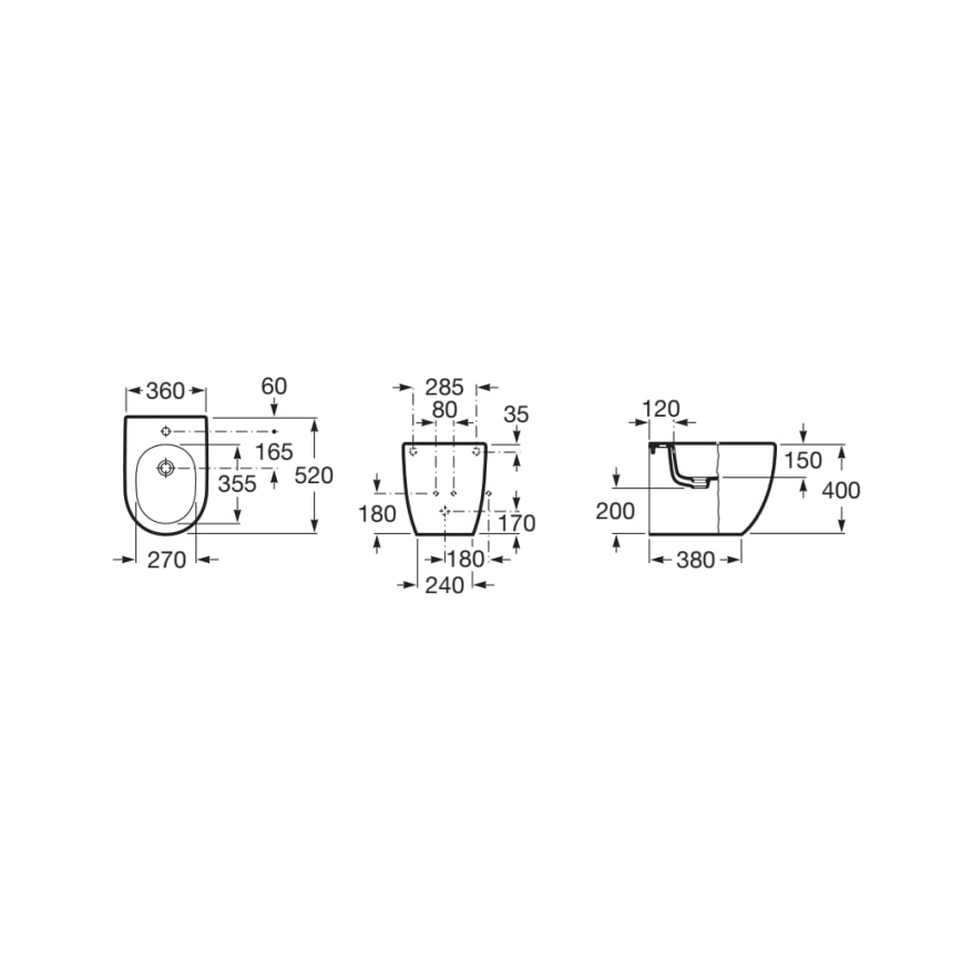 Roca A357247000 - Stand-Bidet MERIDIAN Keramik/weiß