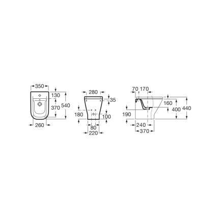Roca A357477000 - Bidet a pavimento GAP in ceramica/bianco