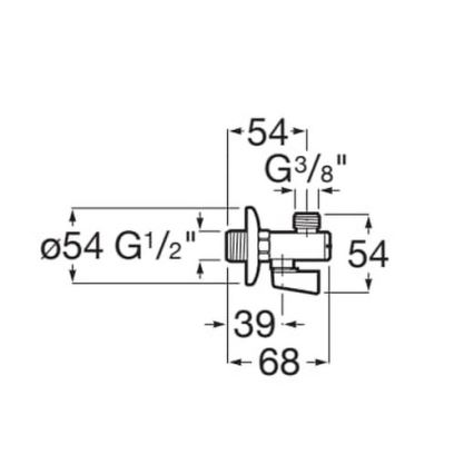 Roca A525168200 - Valvola angolare AQUA in cromo lucido