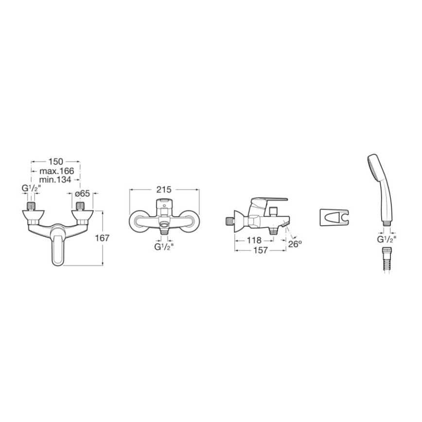 Roca A5A0125C02 - Set da bagno con rubinetto VICTORIA cromo lucido