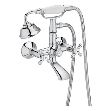 Roca A5A014BC00 - Set per vasca con miscelatore CARMEN RETRO, cromo lucido