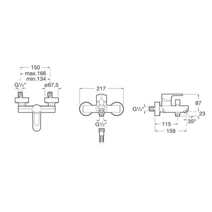 Roca A5A0209C00 - Miscelatore per vasca L20 cromo lucido