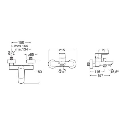 Roca A5A026EC00 - Mitigeur de baignoire CALA chrome brillant