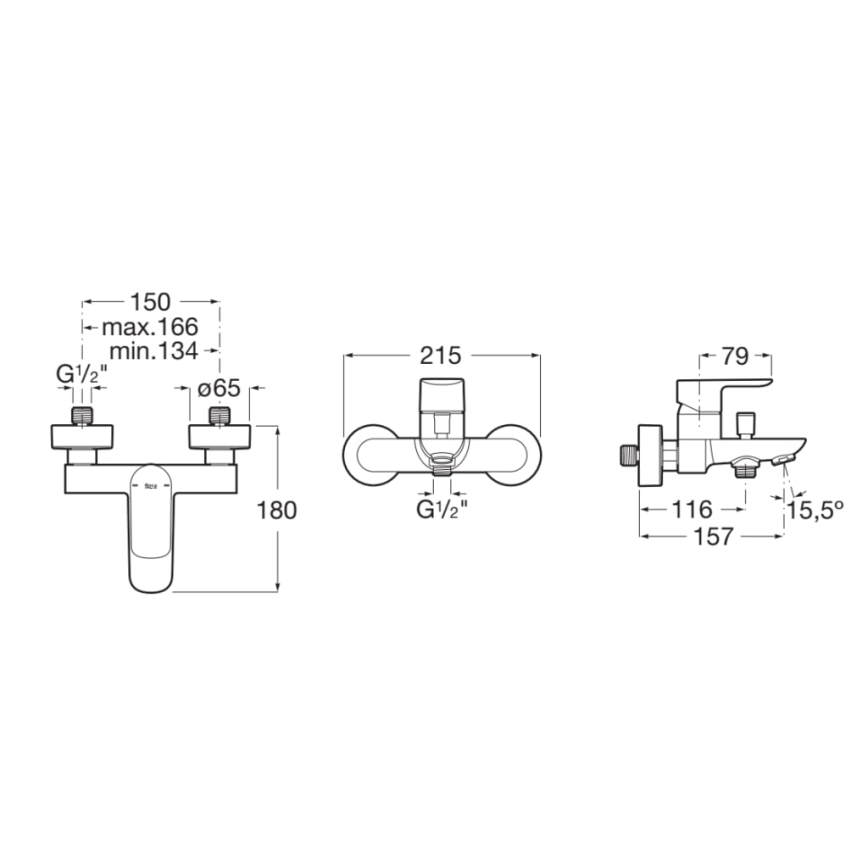 Roca A5A026EC00 - Mitigeur de baignoire CALA chrome brillant